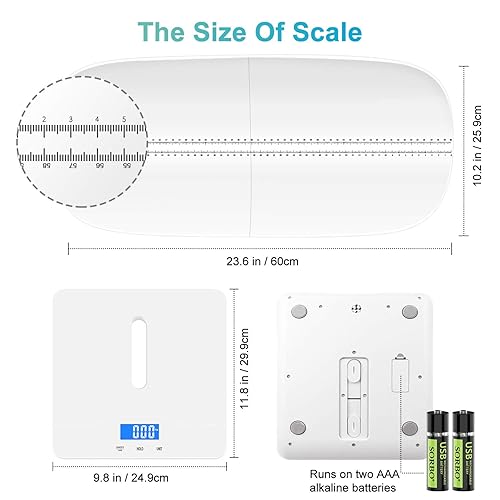 Digital Pet Scale, Baby Scale, with 3 Weighing Modes(kg/oz/lb), Max 220 lbs, Capacity with Precision up to 0.02lbs, White, Suitable for Infant, Puppies, Mom - Jamouz