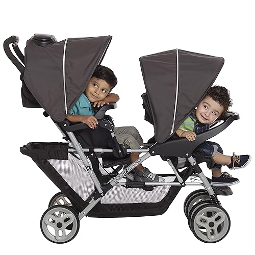 Graco DuoGlider Double Stroller | Lightweight Double Stroller with Tandem Seating, Glacier - Jamouz