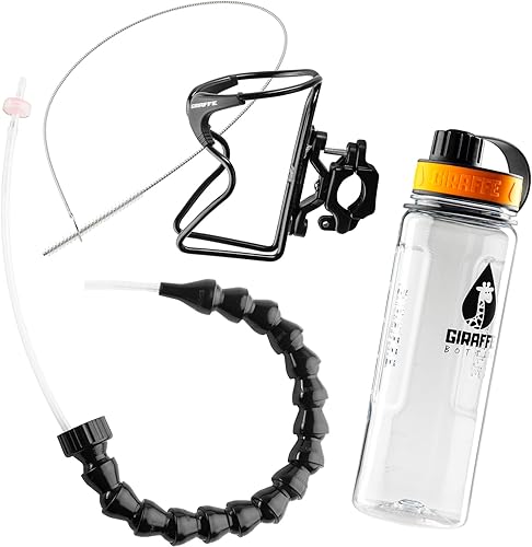 Tower Hands Free Drinking System, Clear Tritan Bottle, with Round Tube Mounted Bottle Holder (length 25 in / 63 cm) - Jamouz