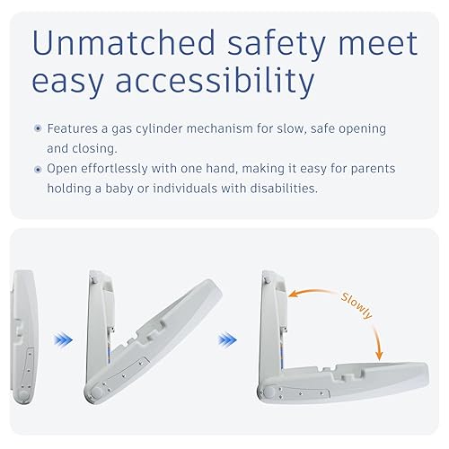 AIKE Commercial Horizontal Baby Changing Station, Wall Mounted Foldable Baby Diaper Changing Table ADA Compliant, Grayish White - Jamouz