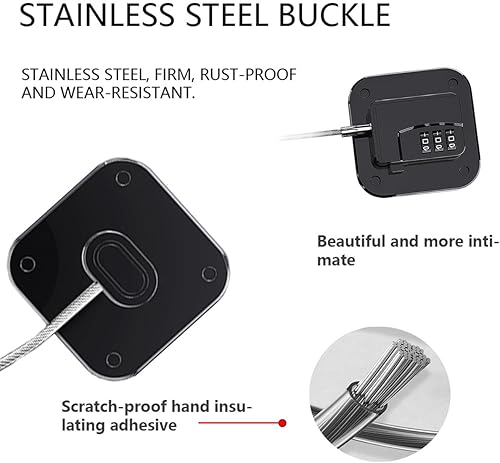 Refrigerator Lock (2 Pack), Heavy Duty Combination Fridge Lock, for Fridge, Cabinets, Window, Drawers and Child Safety Cabinet Locks, Strong Non-Marking Adhesive No Drilling (Black) - Jamouz