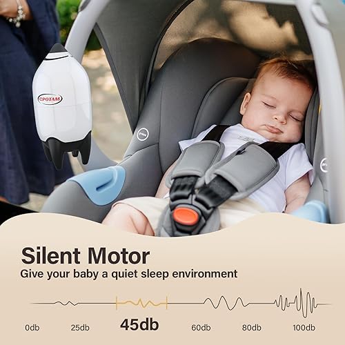 Vibrating Baby Stroller Rocker Rechargeable, Portable Baby Sleep Soother Aid Rocks Any Stroller, Buggy, Adjustable Speed, Fits All Pushchairs, Prams, Stroller - Jamouz