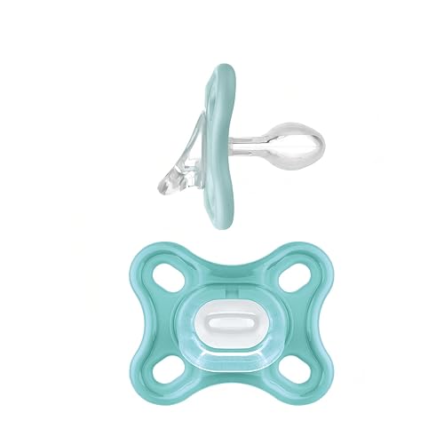 MAM Comfort Baby Pacifier, 100% Lightweight Silicone, Sterilizer Case, Girl, 0-3 Months, 2 Count (Pack of 1) - Jamouz