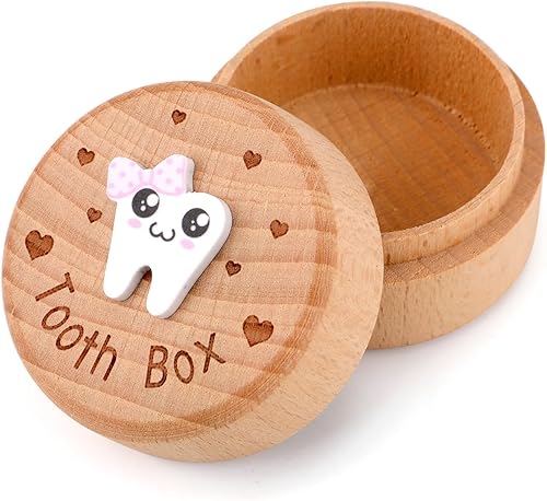 3D Carved Fairy Box, Wood Tooth Storage Box for Lost Teeth Container Cute Tooth Holder for Boys Girls Kids Birthday (Boys) - Jamouz