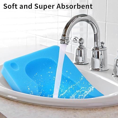 Baby Bath Cushion, Baby Bath Sponge for Bathing Infant Bath Mat Newborn Bath Baby Essentials - Excellent Foam Odor Free (Blue) - Jamouz