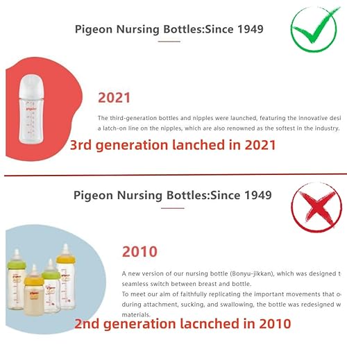 Pack of 5, Bottle Handles Grips Compatible for Pigeon 3rd Generation Silicone Coating Nursing Bottle, PPSU/PP/Glass Nursing Wide Neck Bottles - Jamouz