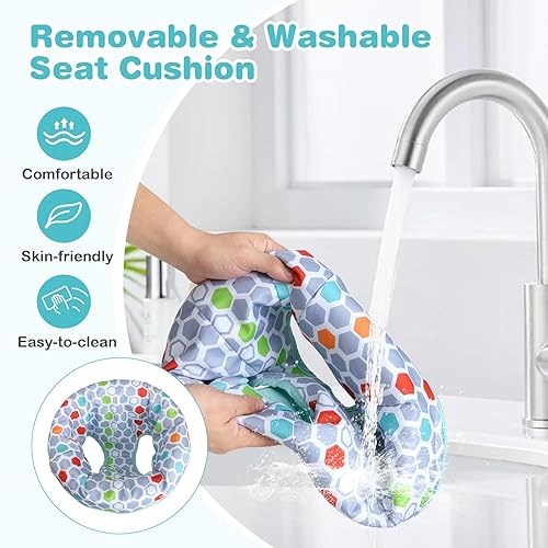 BABY JOY 5 in 1 Baby Activity Center, Baby Jumpers and Bouncers with Removable Toys, Lights & Music, 3 Adjustable Heights, Interactive Play Center for Toddlers Boys Girls 6-36 Months (Blue) - Jamouz