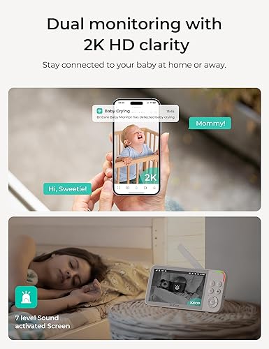 VistaView Smart WiFi Baby Monitor with 2 Cameras- 5” 1080P Split Screen - Jamouz
