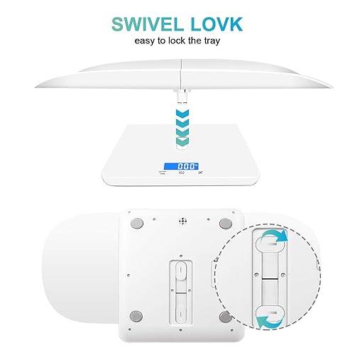 Digital Pet Scale, Baby Scale, with 3 Weighing Modes(kg/oz/lb), Max 220 lbs, Capacity with Precision up to 0.02lbs, White, Suitable for Infant, Puppies, Mom - Jamouz