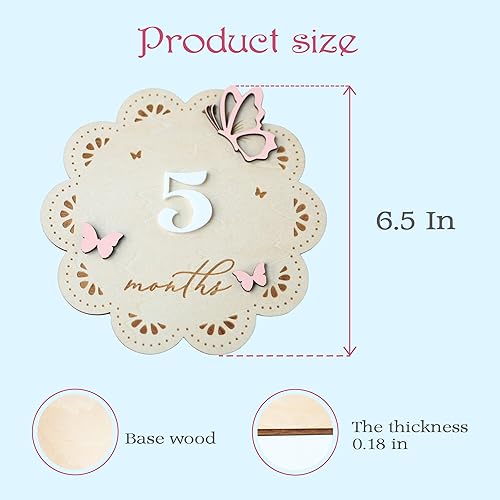 Milestone Marker Baby Girl Monthly Milestone Butterfly Name Sign for Hospital Girl Milestone Card Baby Shower Months Baby Milestone Sign (BABY4) - Jamouz