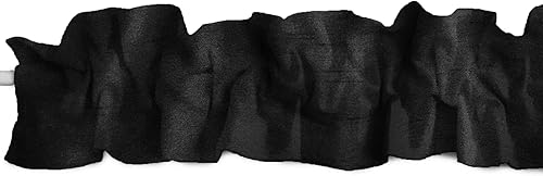 Faux Dupioni Silk Sleeve Topper Window Valance Top Bottom Ruffle Home Décor Bedroom Nursery Kitchen Window (58' Wide x 5' Tall, Ivory) - Jamouz