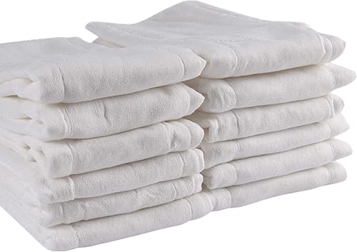 Prefold Cloth Diapers, Fasoar 3 Ply Baby Washable Cotton Diapers Covers for Babies to Toddlers Multi-Use (10-35 lbs) Count(12) - Jamouz