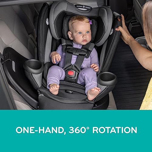 Evenflo Convertible Car Seat w/ 360 Degree Rotation & 3 Modes, Revolve360, Revere Gray - Jamouz
