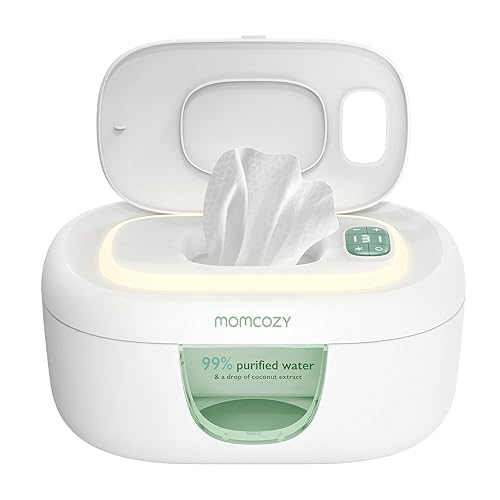 Momcozy Baby Wipe Warmer, Innovative Spring Design, Large Capacity Wipes Dispenser, Fast and Even Heating, 4 Modes of Temperature Heating Control, Diaper Wipe Warmer with Night Light - Jamouz