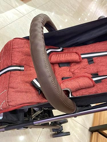 MINILUJIA Baby Stroller Armrest Bumper Handlebar Sleeve Cover Universal Handle Cover DustProof Protect PU Leather Case with Removable Zipper Black - Jamouz