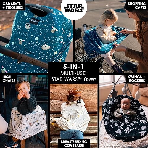 Milk Snob Original Star Wars 5-in-1 Cover, Precious Padawans, Privacy for Breastfeeding, Baby Car Seat, Carrier, Stroller, High Chair, Shopping Cart, Lounger Canopy - Newborn Essentials, Nursing Top - Jamouz