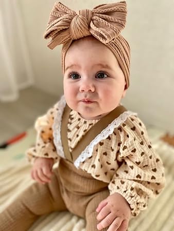 Yxiang 20pcs Baby Headbands with 6' Big Elastics Nylon Ribbon Bows Hair Accessories for Newborns, Infants, Toddlers, Kids - Jamouz