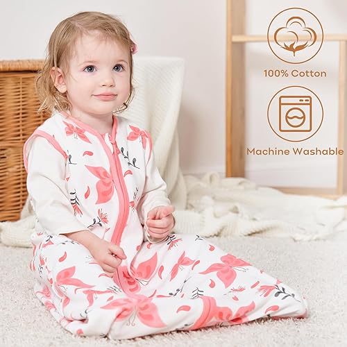 Yoofoss Baby Sleep Sack 6-12 Months Wearable Blanket for Babies 100% Cotton 2-Way Zipper TOG 0.5 Toddler Sleeping Sack 3 Pack, Soft Lightweight Sleep Sacks - Jamouz