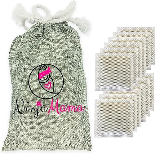 Diaper Pail Deodorizer. Compatible with Most Pails Bamboo Carbon Charcoal Filters, Odor Eliminating Refills for Disposable and Cloth Diapers, Trash Cans and Shoes.12 Pack - Odorless - Jamouz