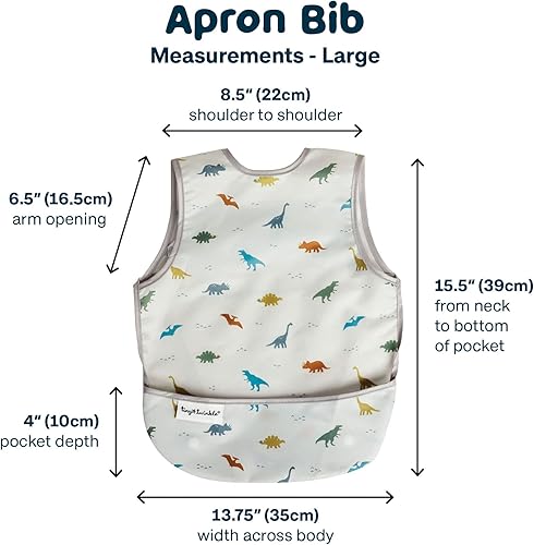 Tiny Twinkle Mess Proof Baby Bib - Waterproof Toddler and Baby Apron Bib - Machine Washable - PFAS and BPA Free - Jamouz