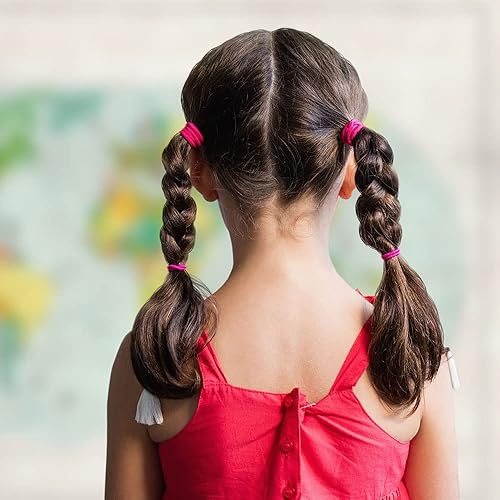 300PCS Black Elastic Hair Ties,2.2cm in Diameter No Crease Small Hair Elastics, Finger Rubber Hair Elastics Hair Ponytail Holders for Women Girls Toddlers Kids - Jamouz