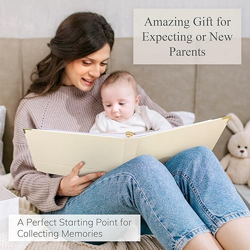 Baby Book Keepsake Boy or Girl Timeless Baby Memory Book First 5 Years for Baby Shower Gender Neutral Baby Scrapbook New Mom Gift Baby Journal from Birth to Age 5 Milestone Book Sage Green - Jamouz