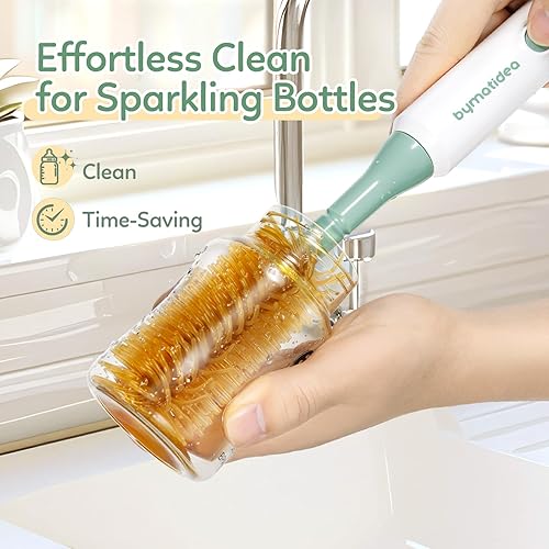 Electric Baby Bottle Brush Cleaner, 8-in-1 Travel Kit with Storage Box, Food-Grade Silicone, Waterproof, Long Battery Life, Portable Baby Bottle Cleaner Brush Set, Ideal Gift for Parents & Baby Shower - Jamouz