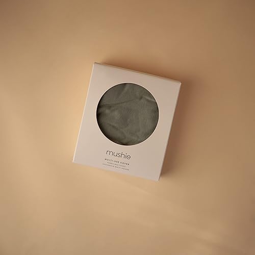 mushie Baby Car Seat Canopy Cover | Breathable & Stretchy Multi Use Cover for Breastfeeding, Nursing, High Chair, Shopping Cart, Strollers (Fog) - Jamouz