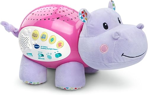VTech Baby Lil' Critters Soothing Starlight Hippo, Blue - Jamouz