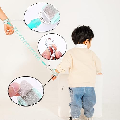 Toddler Leash-Baby Walking Safty Harness and Child Anti Lost Wrist Link for Girls/Boys Travel (Green) - Jamouz