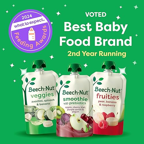 Beech-Nut Toddler Smoothies Variety Pack, Yogurt Smoothies with Prebiotics, Baby & Toddler Food Pouches, 3.5 oz (18 Pack) - Jamouz