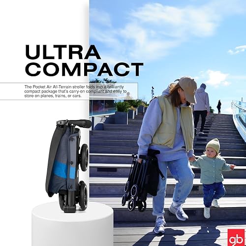 gb Pockit Air All Terrain Ultra Compact Lightweight Travel Stroller with Breathable Fabric in Velvet Black - Jamouz