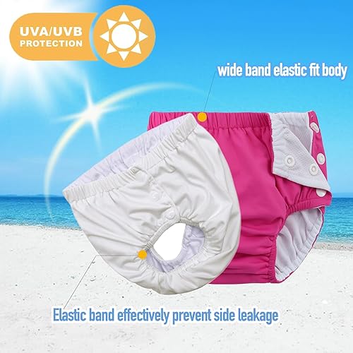 Baby Newborn Reusable Swim Diapers Washable Toddler Swim Diaper Unisex Infant Swimming Diapers Hot Pink, 6-18 Months - Jamouz
