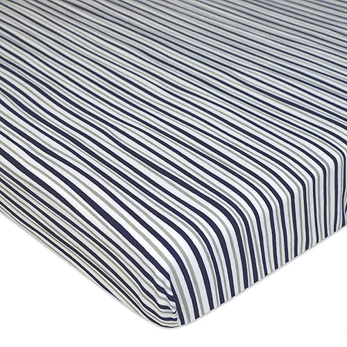 TL Care 2 Pack Fitted Pack N Play Playard Sheet 27' x 39', Soft Breathable Neutral 100% Cotton Jersey Pack and Play Sheet, Gray Star/Gray Zigzag, for Boys and Girls, Fits Most Mini Crib - Jamouz