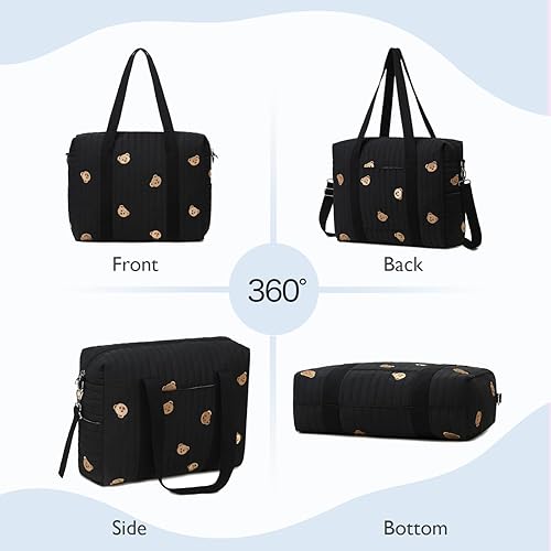 Diaper Bag Tote with Insulated Pockets and Stroller Hooks for Travel - Jamouz