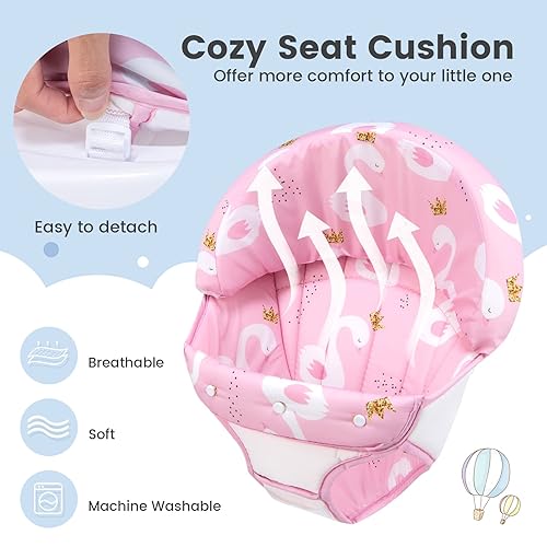 BABY JOY Baby Walker, Foldable Activity Walker Helper with Adjustable Height, Baby Activity Walker with High Back Padded Seat & Bear Toys (Gray, Star Pattern) - Jamouz