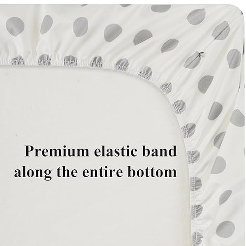 Waterproof Bassinet Sheet Compatible with Graco Pack n-Play Dome LX Bassinet(not playard), 2 Pack Jersey Knit Super Soft for Baby Green Botanical Leaf & Dots - Jamouz