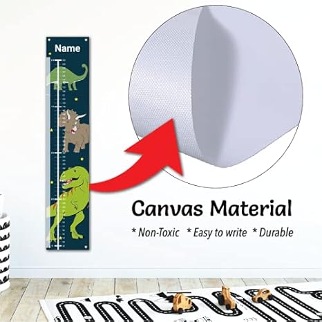 Personalized Kids Canvas Growth Chart, Height Chart, Growth Chart Banner, Train - Jamouz