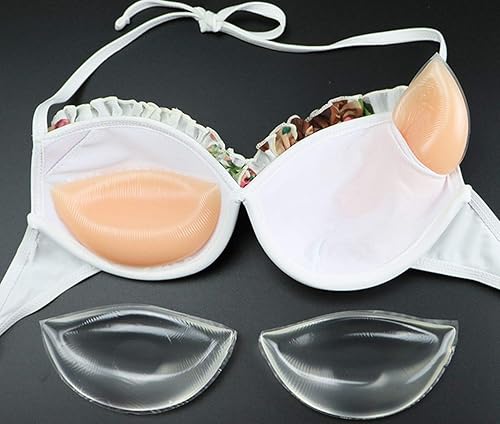Clear Silicone Bra Inserts - Triangle Gel Breast Inserts Enhancers Waterproof Push Up Pads Bra for Bikini Swimsuit - Jamouz