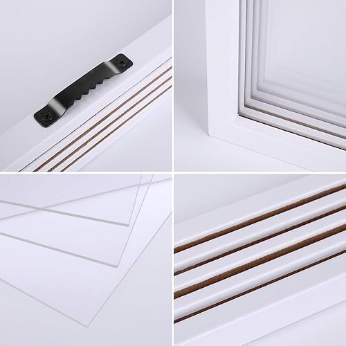 Family Handprint Kit, DIY Craft Keepsake Frame, Baby Hand Print Kits, Family Gifts for New Mom, New Parents, Grandparents, Father's Day, Mother's Day, Anniversary, 6 Non -Toxic Paints (White) - Jamouz