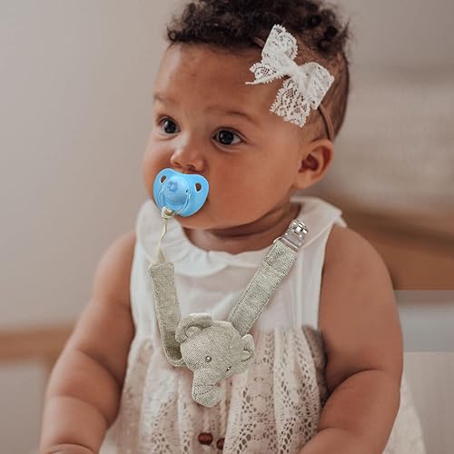 Pacifier Clip, 2 Pack Baby Pacifier Holder for Boys and Girls Fits Many Pacifiers & Baby Teething Toys, Ideal Baby Gift (Puppy & Bunny) - Jamouz