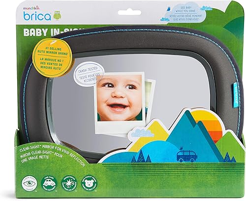 Munchkin® Brica® Baby in-Sight® Car Mirror, Crash Tested and Shatter Resistant, Dark Grey - Jamouz