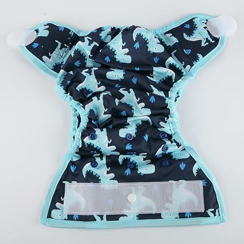 Baby Cloth Diaper Cover Nappy Hook and Loop Double Gusset 6.6lbs to 33lbs (Rabbits Wolves) - Jamouz