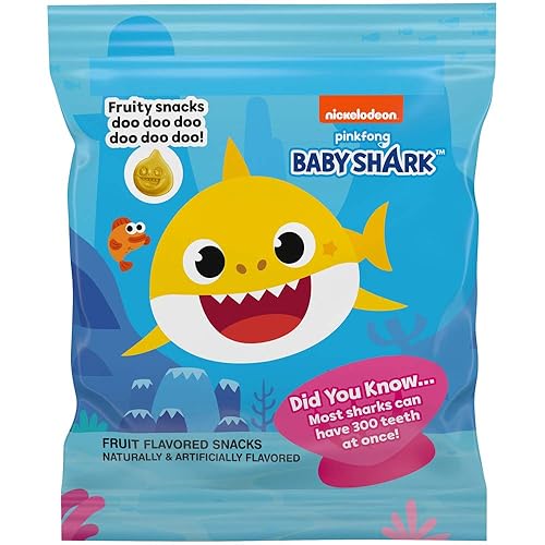 Funables Fruit Snacks, Baby Shark Shaped Fruit Flavored Snacks, 0.8 Ounce Pouches (Pack of 30) - Jamouz