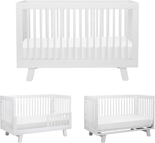 babyletto Hudson 3-in-1 Convertible Baby Crib with Toddler Bed & Daybed Conversion - Easy to Assemble - GREENGUARD Gold Certified w/ 4 Adjustable Mattress Heights - Natural - Jamouz