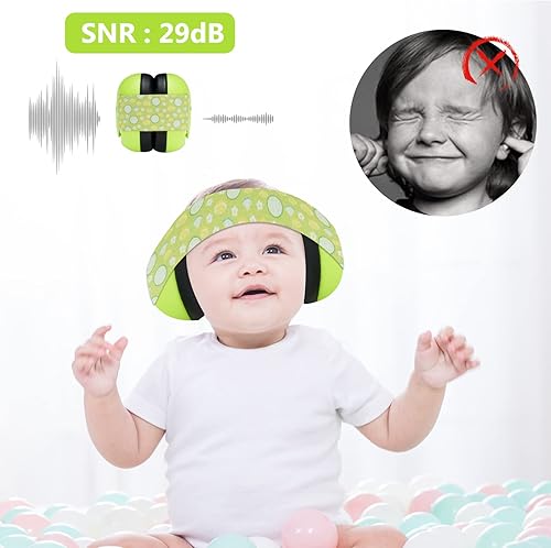 Infant Ear Protection Noise Cancelling Baby Ear Muffs, Toddler Hearing Protection with Adjustable Elastic Headband - Jamouz