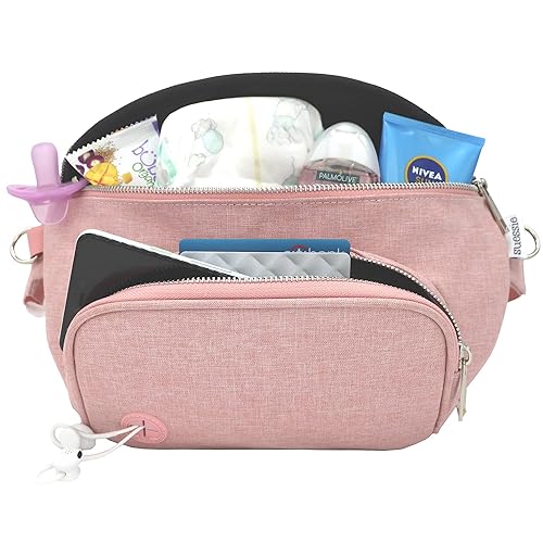 Suessie Fanny Pack Diaper Bag - with Baby Changing Pad & Waterproof Wipes Pocket - Stroller Organizer - Jamouz