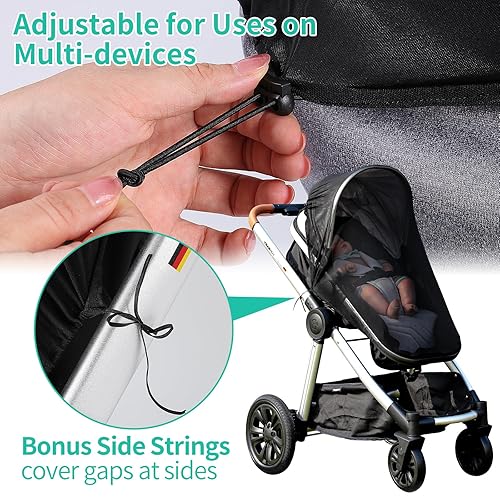 Stroller Sun Shade Cover Baby Car Seat Carrier Sunshade Pram Stroller Shade-Dark Shade Cut 96% UV Rays - Jamouz