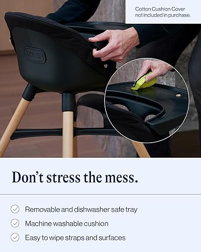 Lalo The Chair Convertible 3-in-1 High Chair - Wooden High Chair for Babies & Toddlers, Baby High Chair with Dishwasher Safe Tray, Adjustable Footrest, Coconut - Jamouz