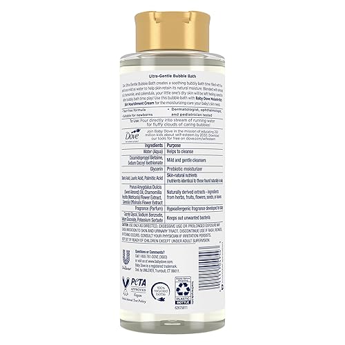 Baby Dove Bubble Bath Melanin-Rich Skin Nourishment for nourished Skin and Bath time Fun Sensitive Skin Care with Skin-Natural nutrients 16 oz - Jamouz